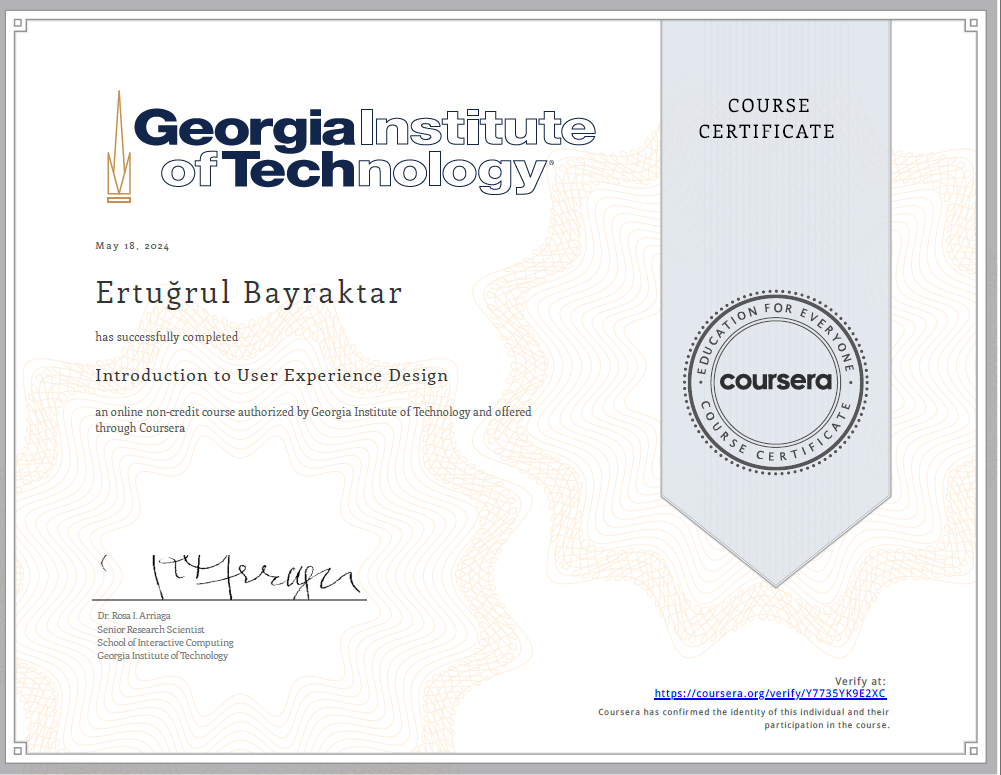Introduction to User Experience Design Certificate