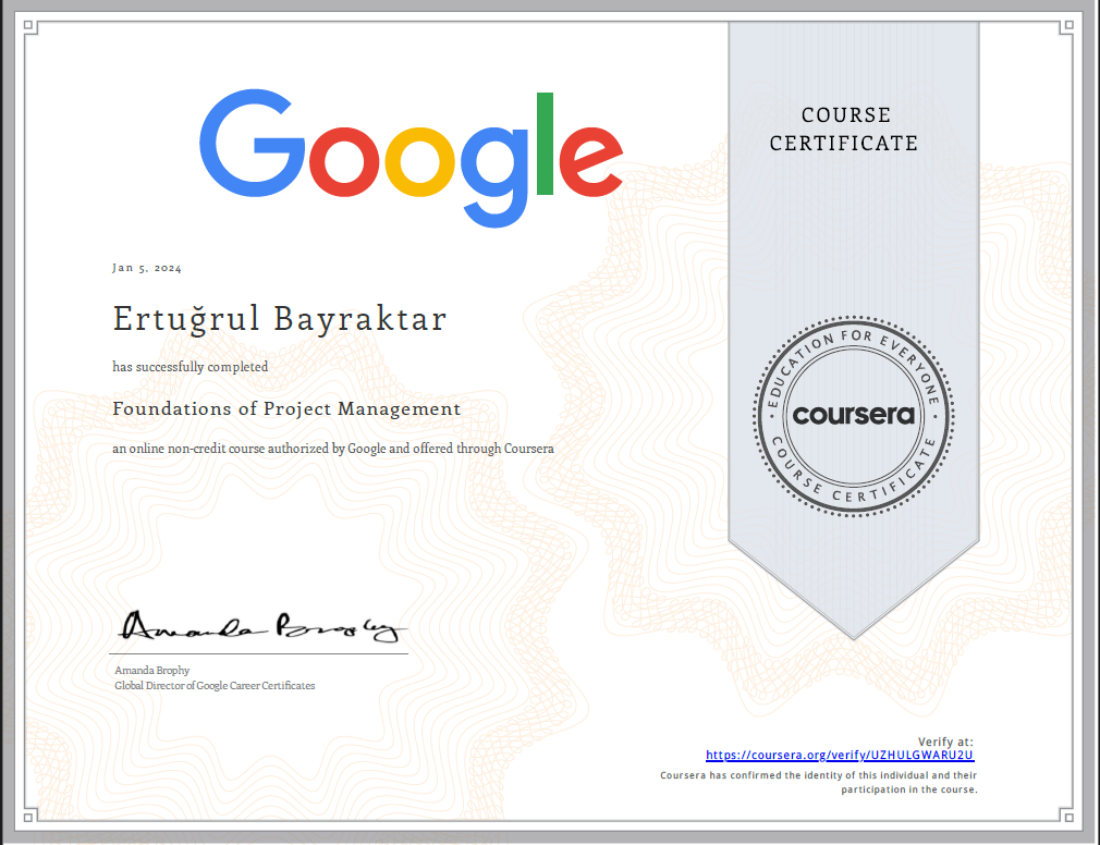 Foundations of Project Management Certificate